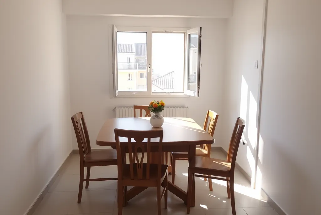 Comedor de una vivienda tras la limpieza